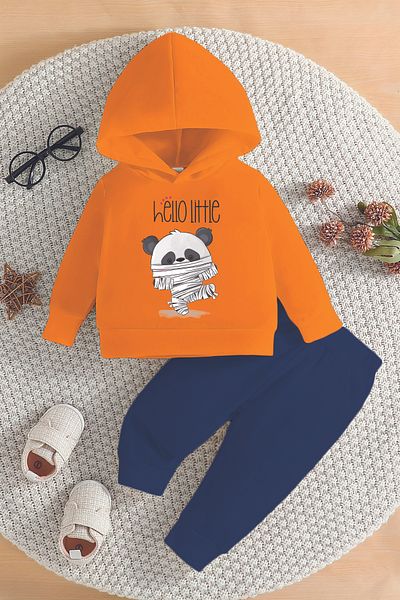 ADABEBEK New Season Hello Little Panda Printed Bottom Top Baby Suit 22410