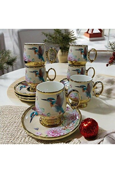 ROY KING Royking Qush 6 Lı Kahve Fincanı Takımı SARI BKY 006