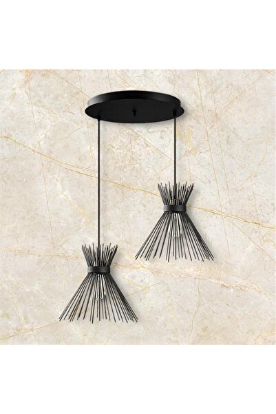 Genel Markalar Şık Siyah Kirpi 2 Li Avize ile mekanlarınıza zarafet katın