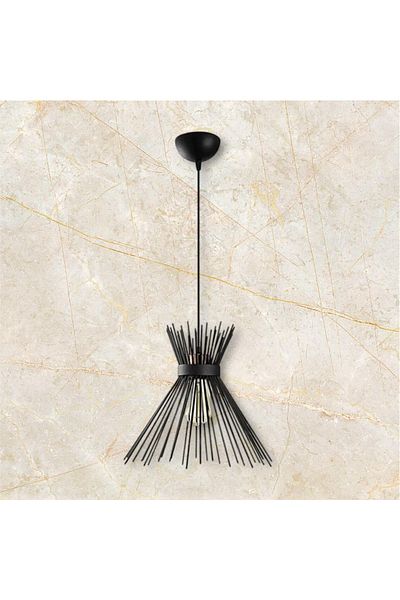 OSC HOME Big Hedgehog Retro Black Color Modern Hall - Kitchen Single Chandelier