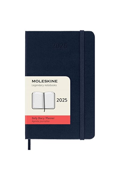 Moleskine أجندة يومية باللون الأزرق الياقوت - 12 شهرًا، 9 × 14 سم، غطاء صلب
