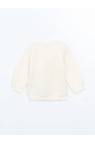 LC Waikiki Ecru Crew Neck Elsa Printed Girls' Sweatshirt and Leggings Set of 2