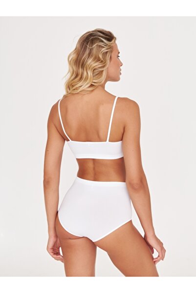 MİSTİRİK Модель Pisun з тонким бретелем, що запобігає провисанню, з підкладкою, білого кольору