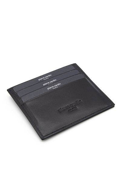 Pierre Cardin Black Leather Unisex Credit Card Holder 042
