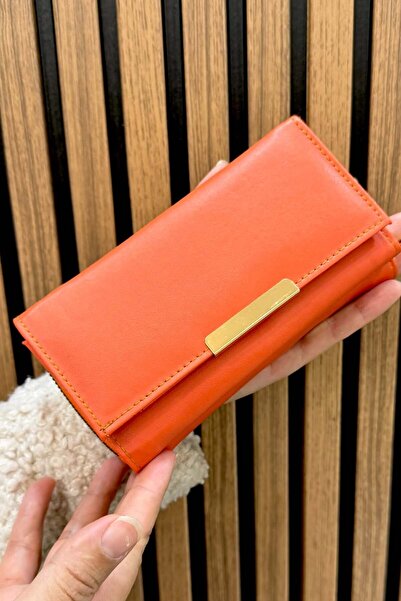 Lifonbag Portofel portocaliu Portofel cu mai multe compartimente pentru femei