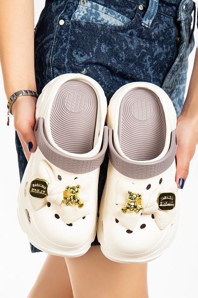 PLN SHOES Women's Cream Mink Eva Sea Beach Cook Hospital Comfort Casual Sandals Slippers