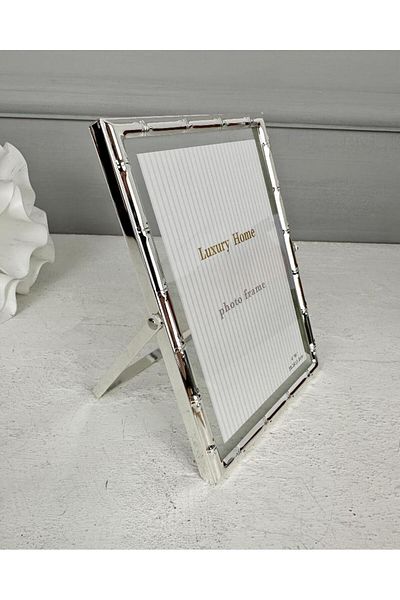 PEKİBU CADRU METAL DE LUX MODEL BAMBOO ARGINTIU 10X15 CM