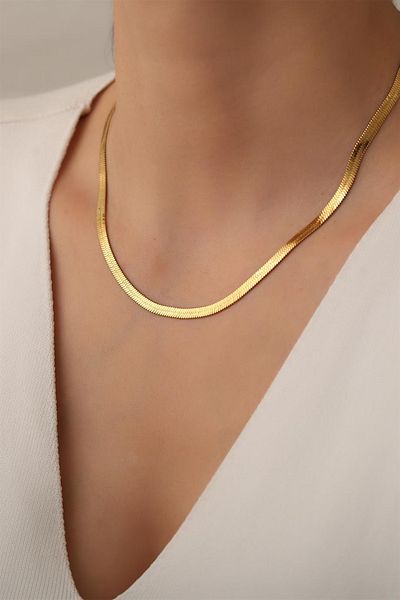 OQQO Gold Italian Chain Necklace