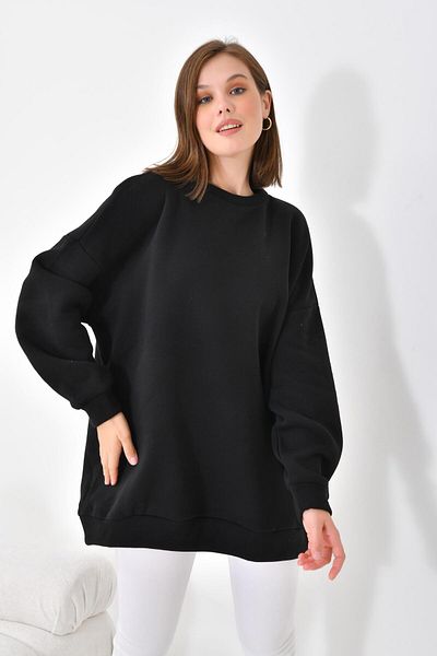 Garmi Hanorac negru pentru femei Ftz - Tricou pentru femei cu 3 fire