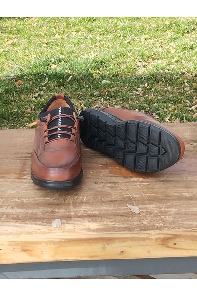 LİCCAS Pantofi sport de iarnă pentru bărbați - piele naturală, talpă din cauciuc, elastic autobic și fără șireturi