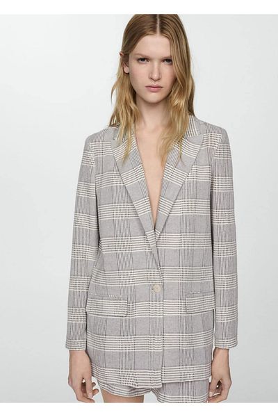 MANGO Woman Blazerjacke - Quadratisches Detail