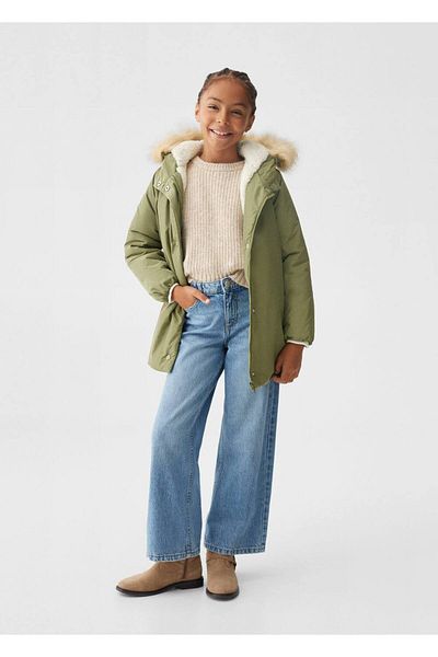 MANGO Kids Anorak aus Kunstfell mit Kapuze