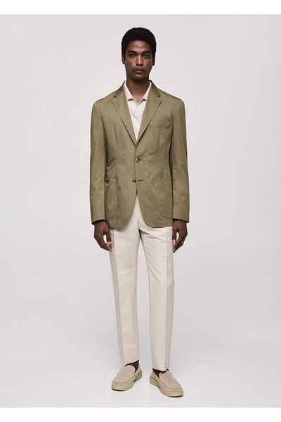 MANGO Man Slim-Fit Cotton Blazer Jacket