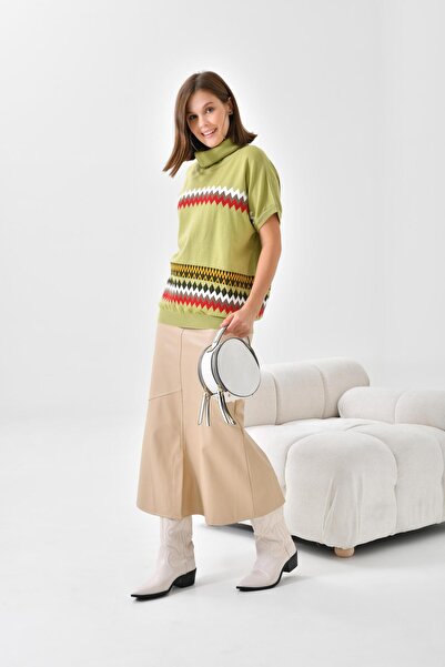 Garmi Жіночий светр з етнічним візерунком - ВОДЯНО-ЗЕЛЕНИЙ