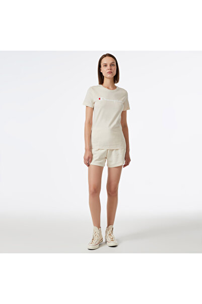 Champion Eco Future Bermuda Organik Pamuk Bej Kadın Şort-E10009-YS137