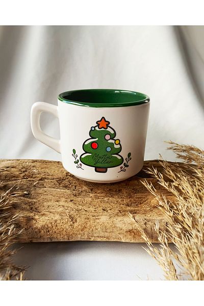 Atölye Merdiven Christmas Themed Gift Tea Mug - Mug Christmas Tree