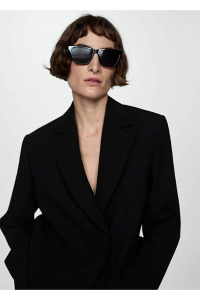 MANGO Woman Blazer Jacket - Belt Detailed