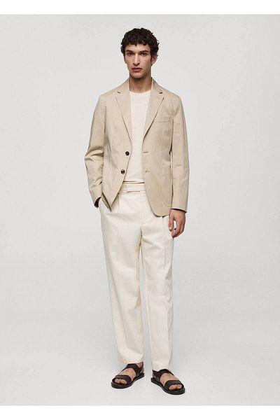 MANGO Man Slim-Fit Cotton Blazer Jacket