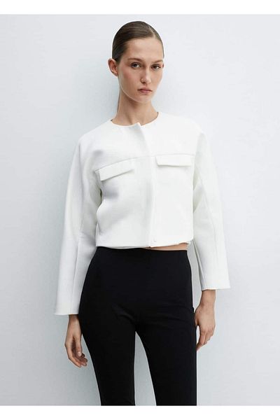 MANGO Woman Bunda s chlopňou