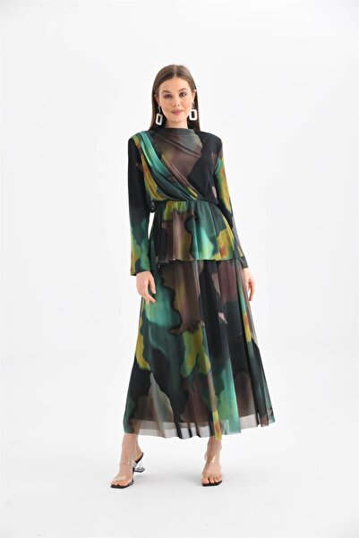 FTZ WOMEN Garmi Kadın Likra Tül Takım Yeşil