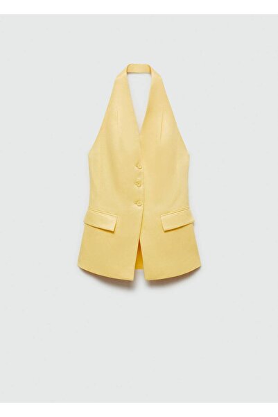MANGO Woman Halter Yaka Düğmeli Yelek
