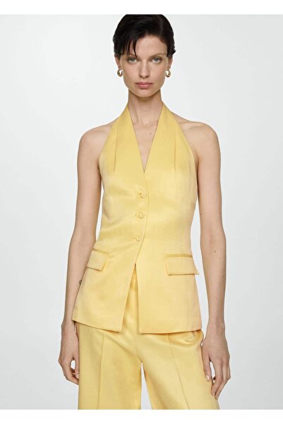 MANGO Woman Halter Yaka Düğmeli Yelek