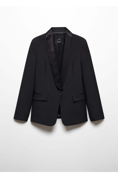 MANGO Woman Saten Yakalı Yün Blazer Ceket