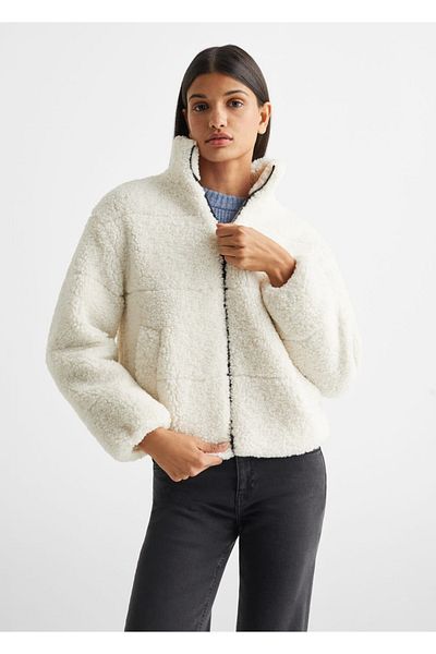 Mango Teen Ecru Jacket for Kids