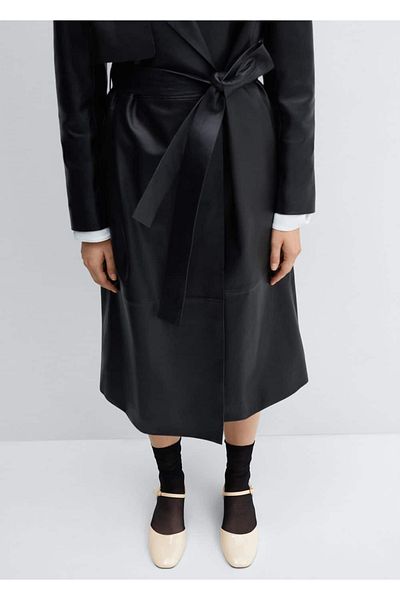 MANGO Woman Patent Leather Look Open Back Shoes