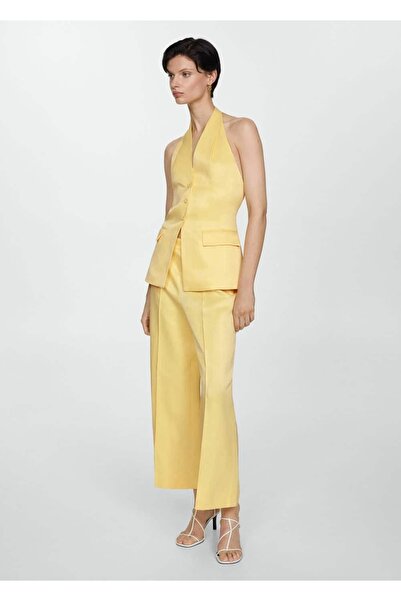 MANGO Woman Halter Yaka Düğmeli Yelek
