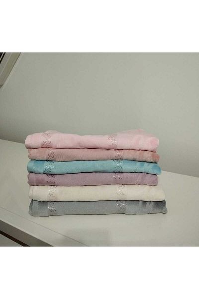 HMZ 50X90 6-Piece Colorful Embroidered Fringe Free Towel - Textile and Cross Stitch Embroidered