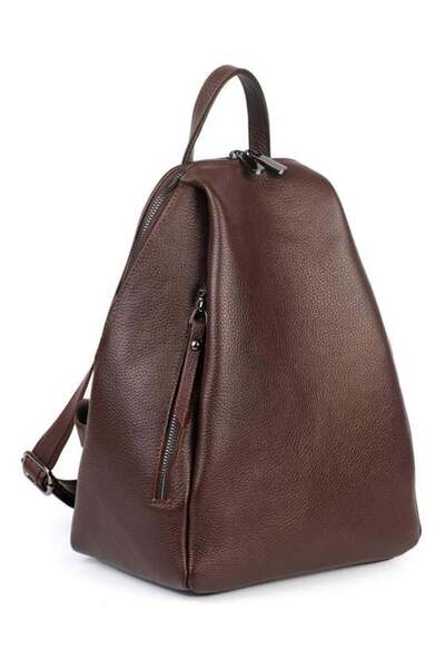 YASEMİN ÇANTA YASEMİN KADIN HAKİKİ DERİ SIRT ÇANTA YC2043-D KAHVE