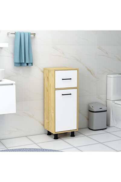 Home Mobiga Sorty Çamaşır Sepetli Çekmeceli Banyo Dolabı