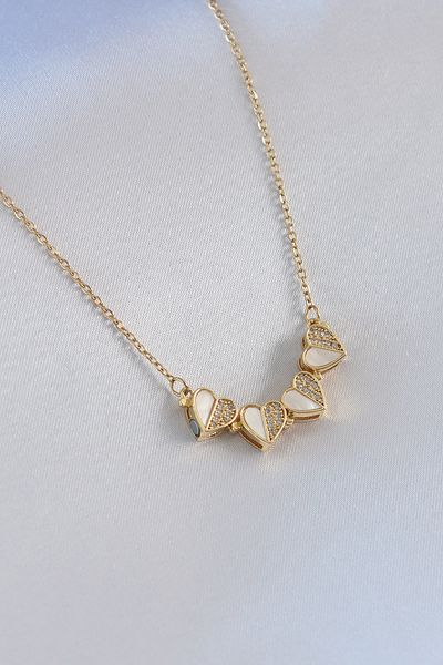 Skygo 316L Steel Special Series Gold Color Pop up Clover Model Women's Necklace