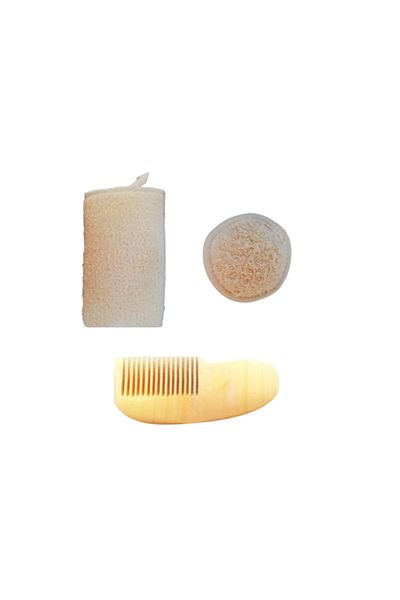 Acousticworld 100% Natural Cotton Baby Bath Washcloth Natural Cotton Baby Face Washcloth Baby Lemon Tree Wooden Comb Set