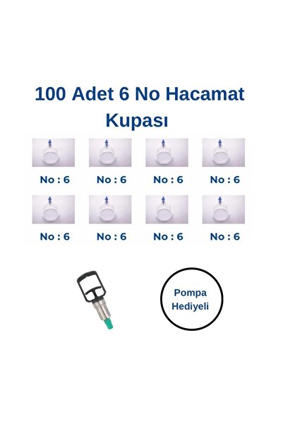 Hacamat Kupasan 100 Adet 6 No Kupası Pompalı