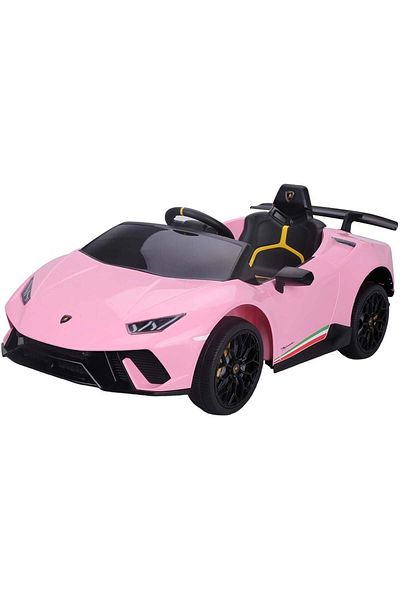 Chipolino Masinuta Chipolino Lamborghini Huracan pink cu scaun din piele si roti EVA
