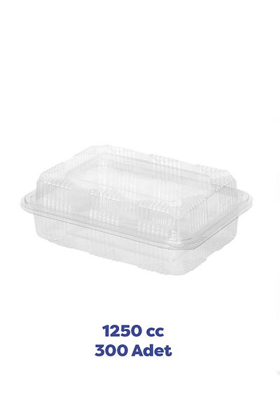 TiriStore Tiri Store Lid 1250 Cc High Lid Leak Proof Plastic Container 300 Pieces Clear