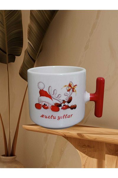 GameFruy Happy Birthday Double-Sided Ceramic t Mug Cup (Red Handle)