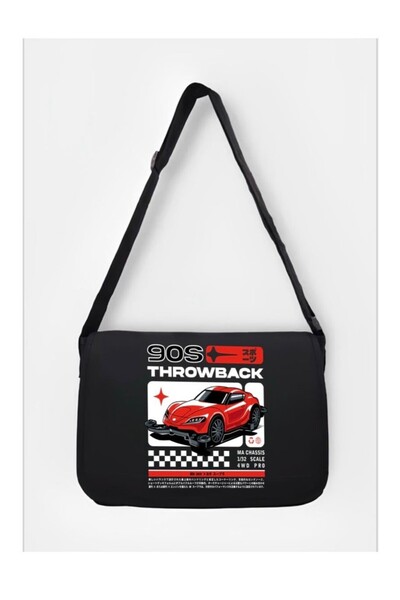 weywot Μαύρη τσάντα Unisex με στάμπα της δεκαετίας του '90