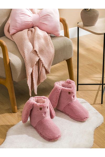 LC Waikiki LCW STEPS Λούτρινα γυναικεία μποτάκια για το σπίτι με φιγούρα κουνελιού