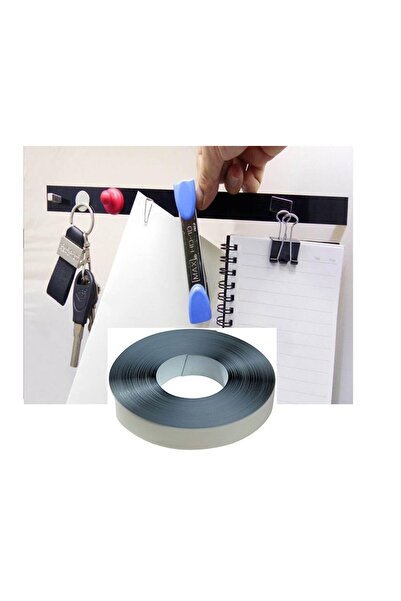 Hdg 1 metre Mıknatıs tutan Arkası Yapışkanlı Esnek Metal Şerit Bant Siyah - 2 cm genişlik