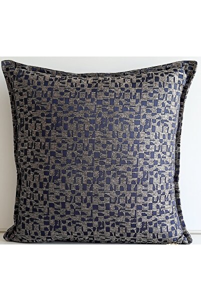 Fabric by Gülçin Jakar Viskon Kumaş Lacivert-ekru Renk Gold Desen Kırlent Kılıfı