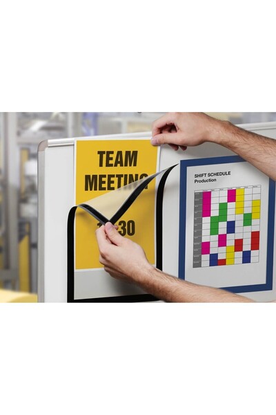 Hdg 10Pcs Magnetic Fireplace Magnetic Document Holder Clear Magnet Fireplace File 30X42Cm - Black Edge