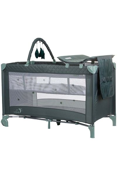 Chipolino Patut pliabil cu saltea de infasat Chipolino Luna verde pastel