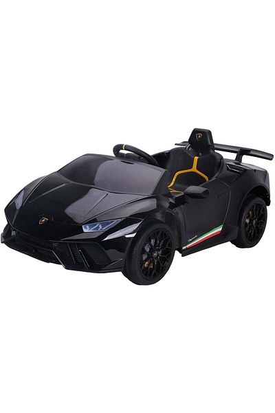 Chipolino Masinuta Chipolino Lamborghini Huracan black cu scaun din piele si roti EVA