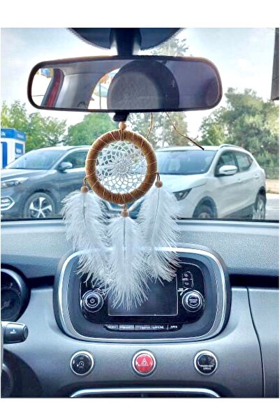 Mi-ÇA HOME Hasır Ip Jüt El Yapımı Araba Süsü Rüya Kapanı | Düş Kapanı | Dikiz Ayna Süsü | Dreamcatcher | 9 Cm