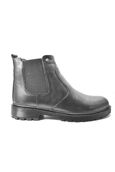 Onlo Ayakkabı Onlo Shoes DN.0663 Κλασικές ανδρικές μπότες με φερμουάρ από γνήσιο δέρμα μαύρο γούνινο