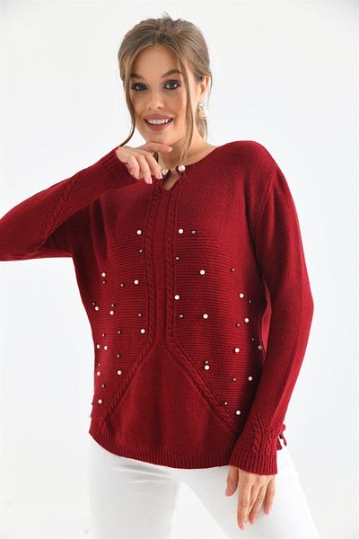 Garmi Pulover Burgundy Mature Wise pentru damă