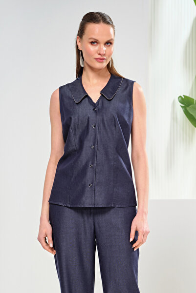 Naramaxx Yaka Detaylı Denim Gömlek